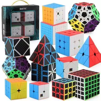 MoYu Cube Gift Box 2x2 3x3 4x4 5x5 Magic Cube SQ-1 Speed Cube Puzzle Game Carbon Fibre Sticker Cubo Present Gift for Kids
