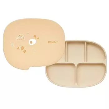 Moyum Baby Silicone Super Strong, 5-блочный дизайн, присоска + набор крышек для тарелки для закусок, бранч, тарелка для еды + крышка, 1 комплект, популярные корейские предметы для родителей