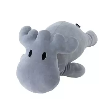 moz Hug Plush Toy, Medium, Gray [Cute, Soft, Fluffy Elk Plush Toy in Pastel Colors]