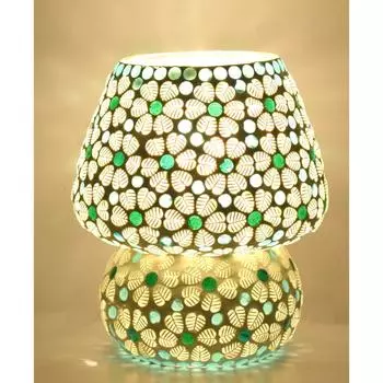 Мозаичная стеклянная лампа в форме гриба для украшения дома/офиса/фестиваля (Лампочка в комплект не входит.) ( 17 см)