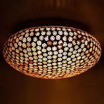 Мозаичный многоцветный стеклянный потолочный светильник ручной работы для домашнего декора