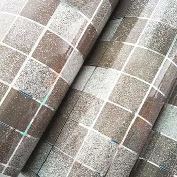 Мозаика алюминизированная наклейка на стену самоклеящаяся против масла для домашней кухни, ванной комнаты синий