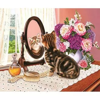 Мозаика со стразами 5D DIY Алмазная вышивка животное красивая кошка узор Алмазная вышивка крестиком украшение дома подарки 20X30CM