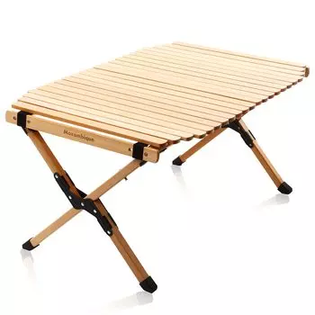 Мозамбик Уличный Стол Складной Стол Деревянный Стол Кемпинг Складной Регулируемая Высота (натуральный)