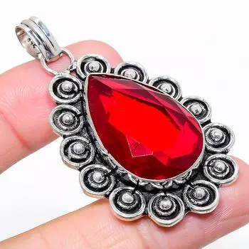 Mozambique Garnet Gemstone 925 Sterling Silver Jewelry Pendant 2.32 l7n79 красный