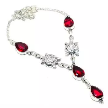 Ювелирные изделия из серебра 925 пробы с мозамбикским гранатом, 18 дюймов U3y28 красный