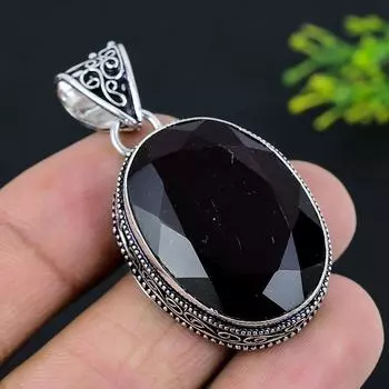 Mozambique Garnet Gemstone 925 Sterling Silver Jewelry Pendant 1.97 E8U65