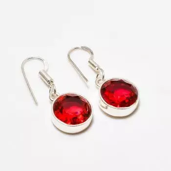 Ювелирные серьги ручной работы с мозамбикским гранатом, посеребренные 925 пробы, 1,32 дюйма
