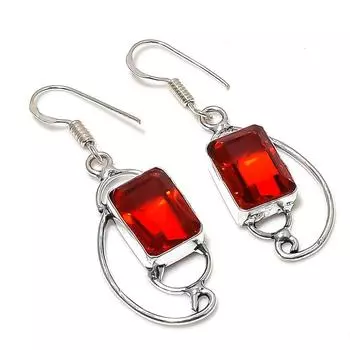 Mozambique Garnet Gemstone Handmade 925 Sterling Silver Gift Earring 1.89 b0V26