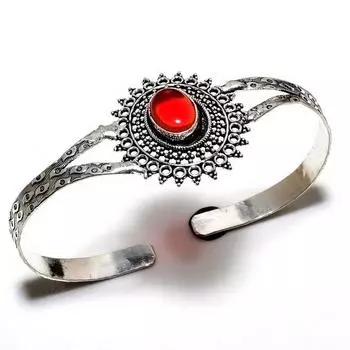 Мозамбикский гранат, драгоценный камень 925 пробы, посеребренный ювелирный браслет ручной работы, браслет-манжета