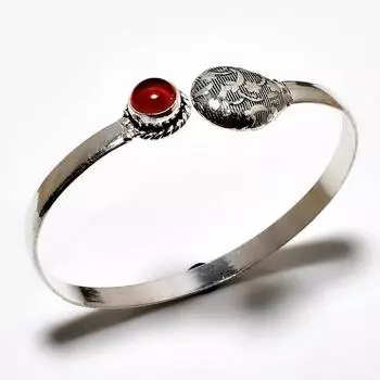 Мозамбикский гранат, драгоценный камень 925 пробы, посеребренный ювелирный браслет ручной работы, браслет-манжета