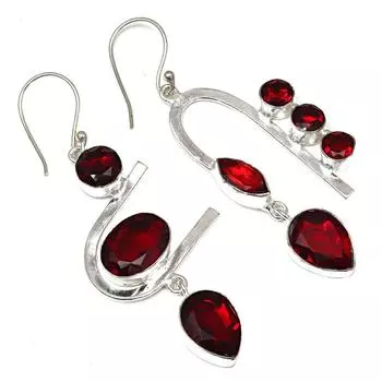 Мозамбикский гранат драгоценный камень подарок для нее серебряные ювелирные изделия серьги 1.5