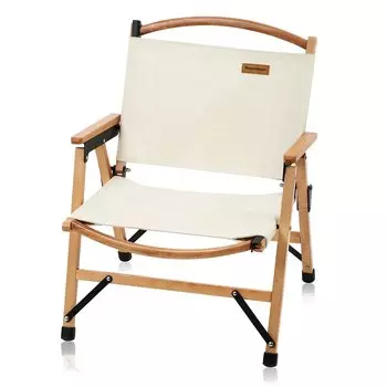 Мозамбикский уличный стул для кемпинга, складной деревянный компактный деревянный стул грузоподъемностью 110 кг, который также можно использовать как [деревянный интерьер] (бежевый)