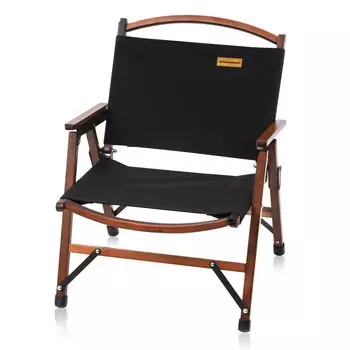 Мозамбикский уличный стул для кемпинга, складной деревянный компактный деревянный стул грузоподъемностью 110 кг, который также можно использовать как [деревянный интерьер] (черный)