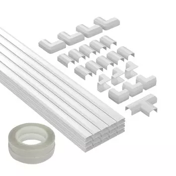 Mozawa Крышка для электропроводки Mall Набор из 15 скрытых крышек для кабелей Защитная крышка для шнура Простая установка Крышка для электрического кабеля 40 1.50.9см (белый)