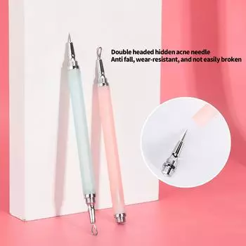 Можно хранить скрытые иглы для лечения акне, косметические иглы для удаления акне, портативные двухсторонние иглы для лечения акне One Size зелёный