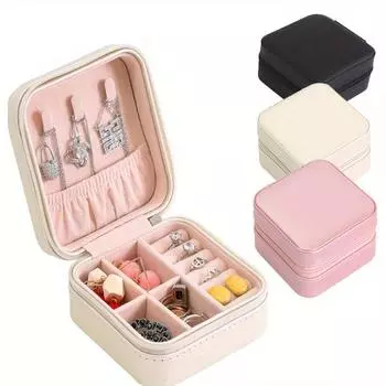 Можно использовать для рождественских подарков для девушки. Мини-портативный органайзер для ювелирных изделий, устойчивый к окислению, для колец, ожерелий, сережек. чёрный