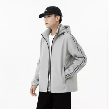 Можно открыть осенне-зимний свитер пара модный бренд свободный чехол для куртки M серый