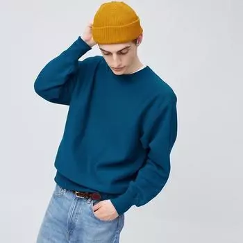 Гу Тяжелый свитер с длинными рукавами можно настроить 02 LIGHT GRAY/XS