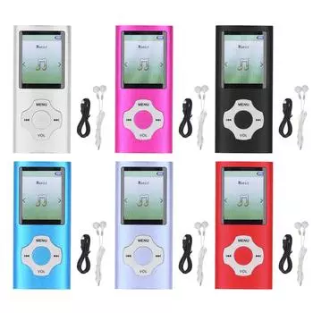 MP3 MP4 музыкальный плеер с поддержкой карт памяти 68 ГБ, 128 ГБ, 1,8-дюймовый цифровой дисплей, электронная книга Speak Silver