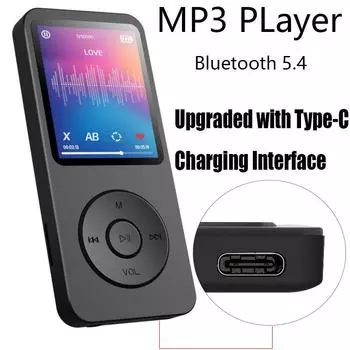 MP3/MP4-плеер, Bluetooth FM 2.0, с памятью 16 ГБ One size чёрный