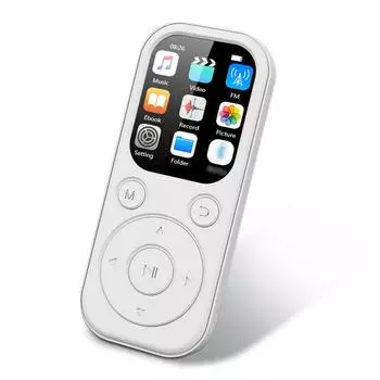 MP3/MP4-плеер с 1,8-дюймовым IPS-экраном, портативный музыкальный проигрыватель с BT 5.4, видео/диктофоном/FM No Memory Card белый