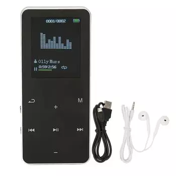 MP3-плеер 8G Bluetooth 4.2 1,8-дюймовый экран шумоподавление без потерь портативный MP4-плеер с серебряный
