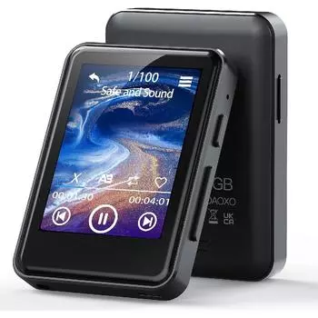 MP3-плеер емкостью 128 ГБ с Bluetooth 5.2, 2,4-дюймовым сенсорным экраном, встроенным динамиком, качеством звука HiFi, электронной книгой, будильником, FM-радио в комплекте