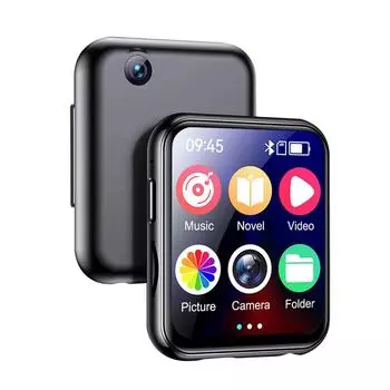 MP3-плеер с Bluetooth 5.4 HiFi MP4 Walkman с сенсорным экраном, встроенным динамиком, камерой, видеоплеером, FM-радио/электронной книгой чёрный