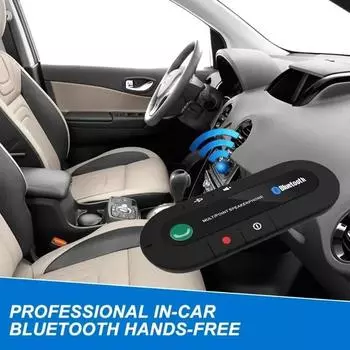 MP3-приемник для телефона, автомобильный комплект, беспроводной динамик, адаптер, автомобильный мини-зажим для солнцезащитного козырька, Bluetooth-гарнитура, аудио красный