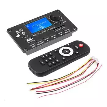 MP3 WAV Декодер Усилитель MP3 Плеер Bluetooth 5.0 Декодер Плата Автомобильный FM Радио Модуль Поддержка TF USB AUX 3.5 WAV Запись Звонков Mp3