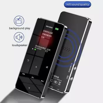 Mp4-плеер с Bluetooth, встроенным динамиком, сенсорной кнопкой, FM-радио, видеоплеером серебряный