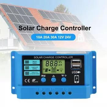 MPPT 50VDC цветной экран для литий-железо-фосфатного/свинцово-кислотного/литиевого аккумулятора PV-регулятор Аксессуары для дома Солнечный контроллер заряда 10A синий