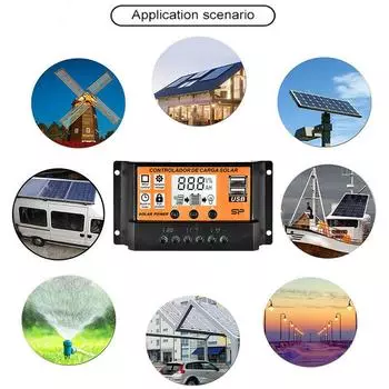 MPPT Solar Charge Controller 30A 50A 100A Solar Controller Solar Panel Battery Regulator Dual USB 5V LCD Display