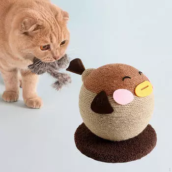 Мяч для царапания кошек, игра с кошками, упражнения, милый, устойчивый к царапинам котенок, интерактивный, забавный, кошечка коричневый