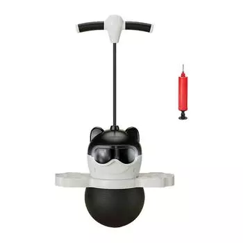 Мяч для фитнеса, регулируемый мяч для стабилизации «Панда», тренажер для балансировки, спортивный прыгающий тренировочный мяч с нескользящей ручкой чёрный