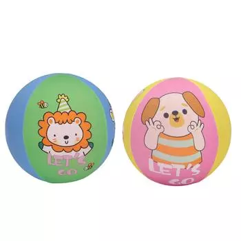 Мяч для футбола в помещении для малышей, безопасный, мягкий, амортизирующий, с милым рисунком животных, с низким уровнем шума, бесшумный, футбольный мяч Blue Green