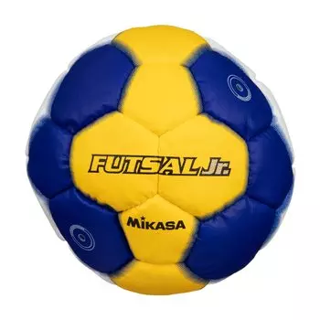 Мяч для футзала MIKASA 3 для юниоров, сшитый вручную, окружность 59 см, ненадувной, нет. Белый/Синий/Желтый FLL300-WBY Прибл.