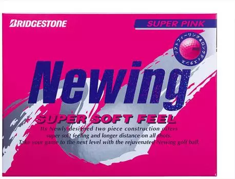 Мяч для гольфа BRIDGESTONE Newing Newing Super Soft Feel Unisex NCPX Super Pink Gradient Soft Core супер-розовый