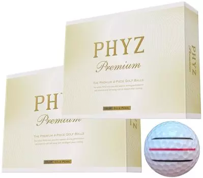Мяч для гольфа Bridgestone PHYZ Premium Gold Pearl [линия Hapiraki_Golf] (2 дюжины_3 строк)