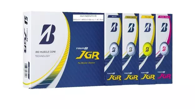 Мяч для гольфа BRIDGESTONE TOUR B JGR 2023, модель 12 мячей в упаковке x 3, жемчужно-белый x 3, желтый x 3, жемчужно-розовый x 3, многоцветный J3MX (Белые шары, шары, шары,