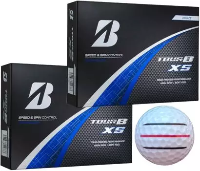 Мяч для гольфа Bridgestone TOUR BX XS 2024 года выпуска с 3 линиями 2 [Hapiraki_Golf Line] (XS_Белая дюжина_3 линии) белый