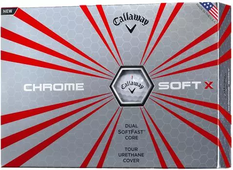 Мяч для гольфа Callaway CHROME SOFT X 1 дюжина, модель 2017 года, белый (12 шт.)
