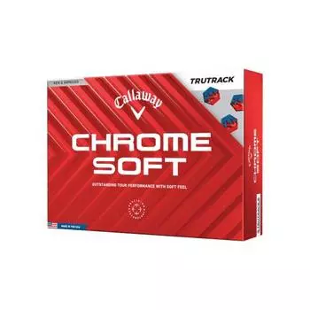 Мяч для гольфа Callaway CHROME SOFT 24 TRUTRACK 1 дюжина (12 шт.) 3-х компонентная конструкция белого цвета