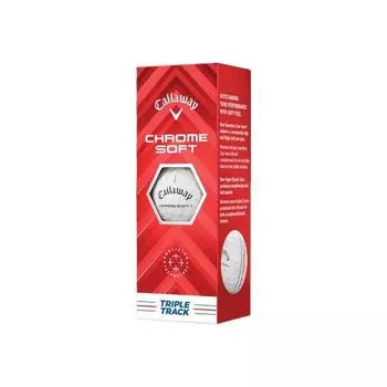 Мяч для гольфа CALLAWAY CHROME SOFT Triple Track Ball, белый, 3 предмета, BL CG CHRMSFT 24 TRPLTRK 3B PK