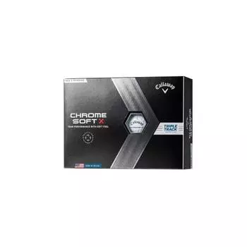 Мяч для гольфа Callaway CHROME SOFT X 2022 1 дюжина (12 шт.) 4-х компонентная конструкция Triple Track белого цвета