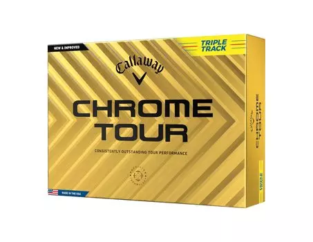Мяч для гольфа Callaway CHROME TOUR YLW 24 TRIPLE TRACK 1 дюжина 4-х компонентная конструкция Triple Track желтый (12 шт.)