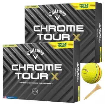 Мяч для гольфа Callaway CHROME TOUR X Triple Track, желтый 2024 Callaway CHROME TOUR