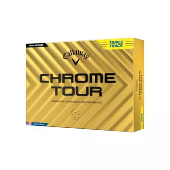 Мяч для гольфа Callaway CHROME TOUR YLW 24 TRIPLE TRACK 1 дюжина (12 шт.) 4-х компонентная конструкция Triple Track желтый