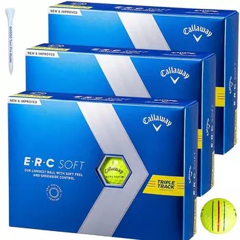 Мяч для гольфа Callaway ERC SOFT TRIPLE TRUCK 2023 желтый 3 дюжины 36 мячей оригинальная деревянная подставка